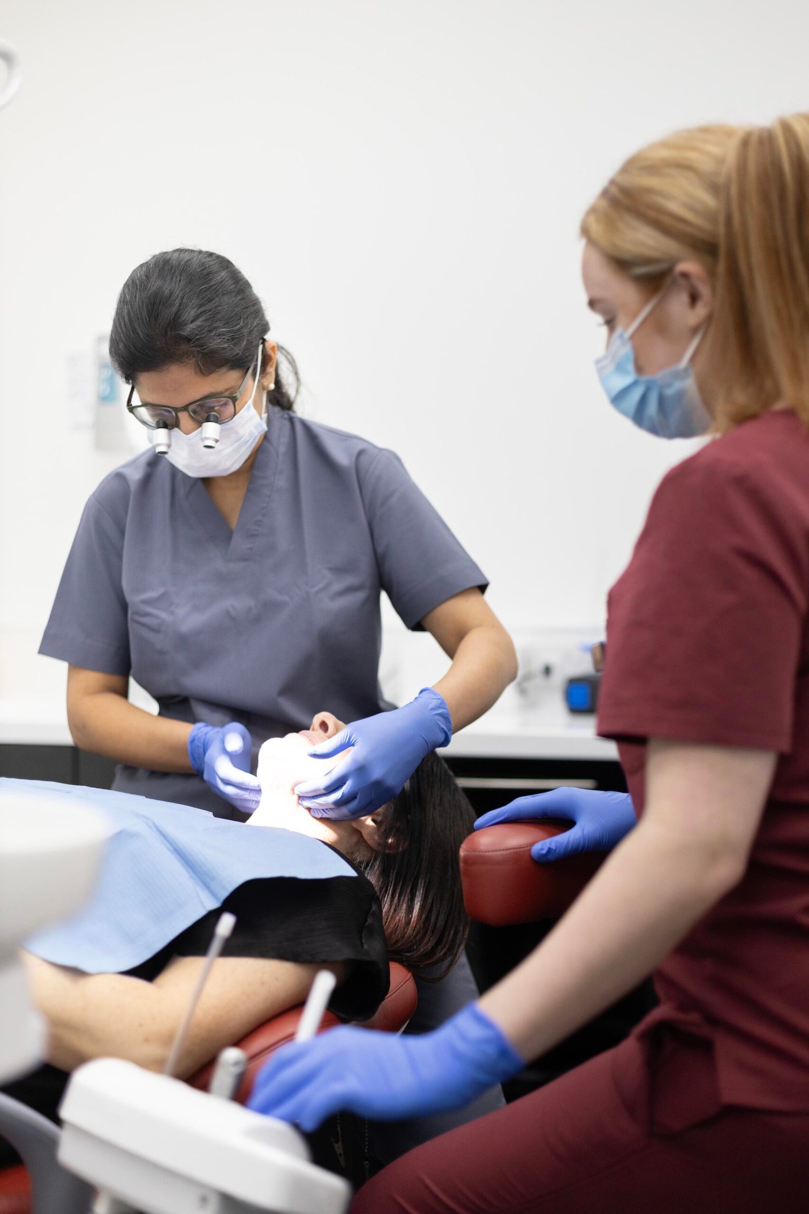 Dentist with patient